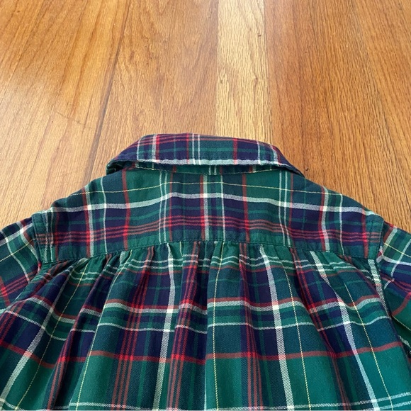 Ralph Lauren Classic Flannel Ruffles Long-Cuff Sleeves Shirtdress - Picture 8 of 9